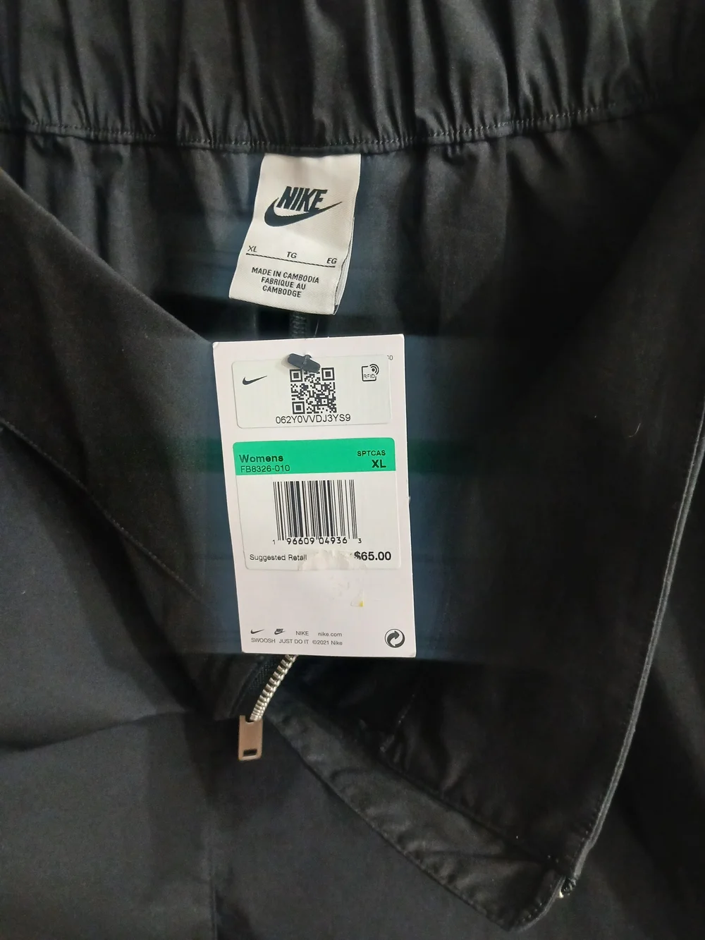 Womans  Nike Women's Black Athletic Shorts with Front Zipper